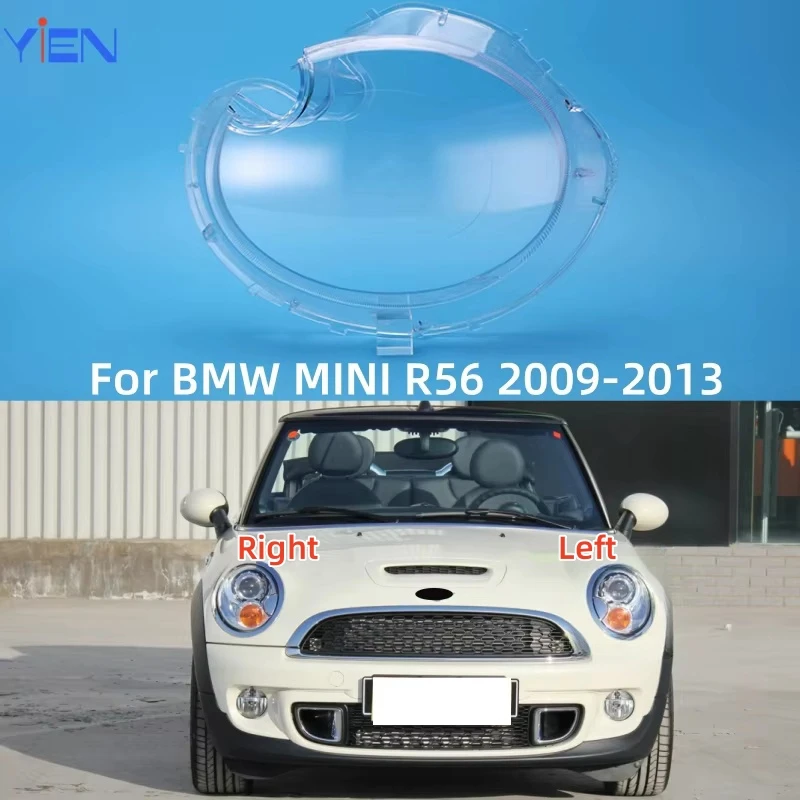 

Для BMW MINI R56 2009 2010 2011 2012 2013, автомобильные аксессуары, замена прозрачных фонарей для ПК, корпус передней фары, стекло