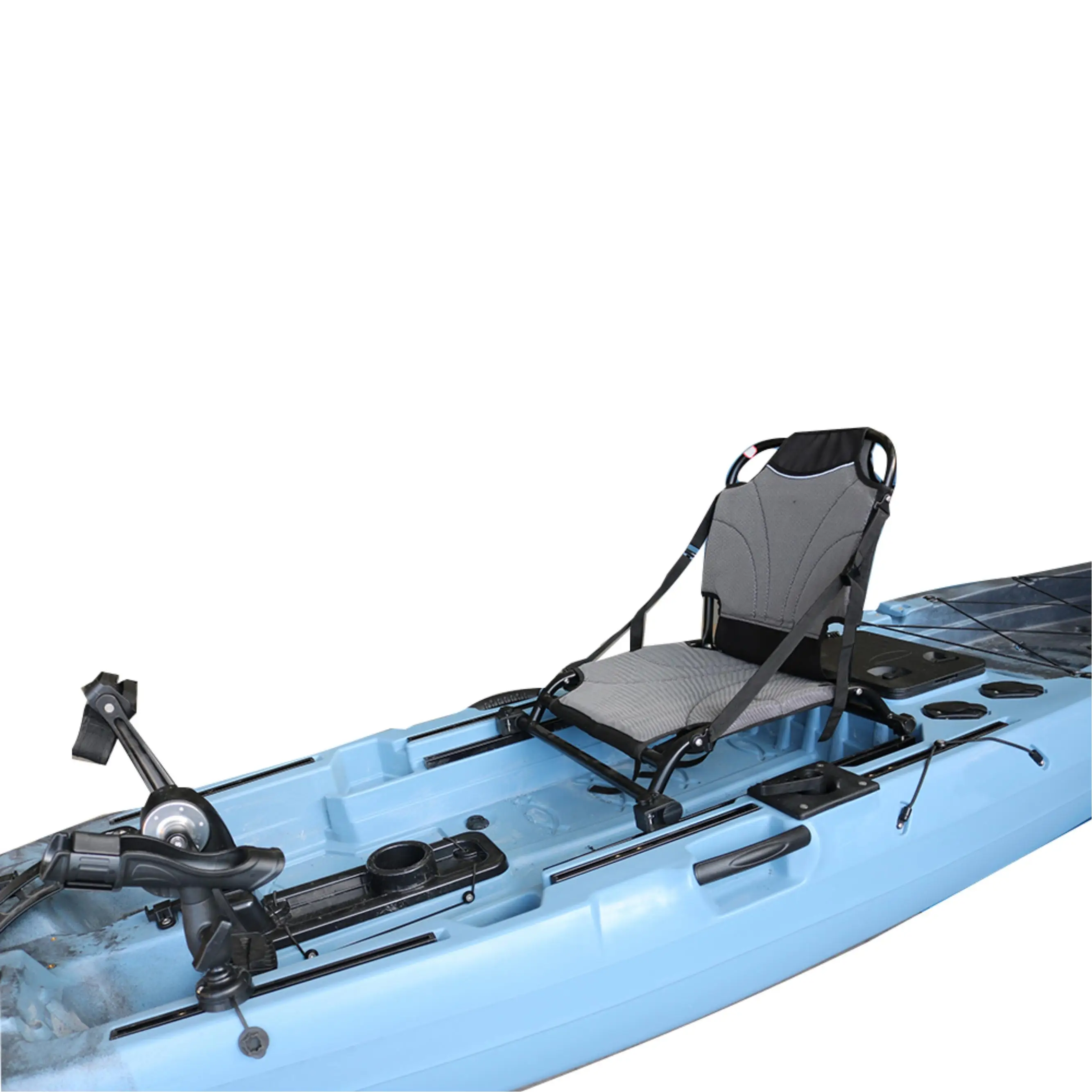 Kayak da pesca personale con sedile singolo da 13,6 piedi con pedale in plastica dura Kayak seduto sulla parte superiore