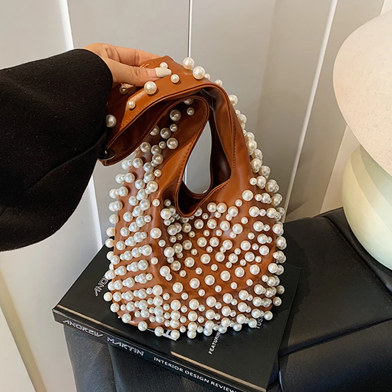 

Персонализированная жемчужная банкетная сумка, элегантная вечерняя сумка-ведро на одно плечо, подмышки, европейско-американские сумки большой вместимости для пригородных поездок