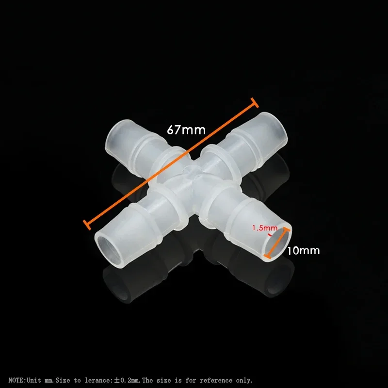 10 Stuks Waterconnector Dia 2.4 ~ 20Mm Pp + Type 4-weg Splitter Buisslang Irrigaat Gezamenlijke Adapter Taps Toelopende Kop Food Grade