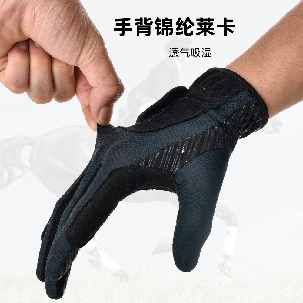 New outdoor riding gloves, wear-resistant and non-slip all-finger equestrian gloves, polo racing gloves