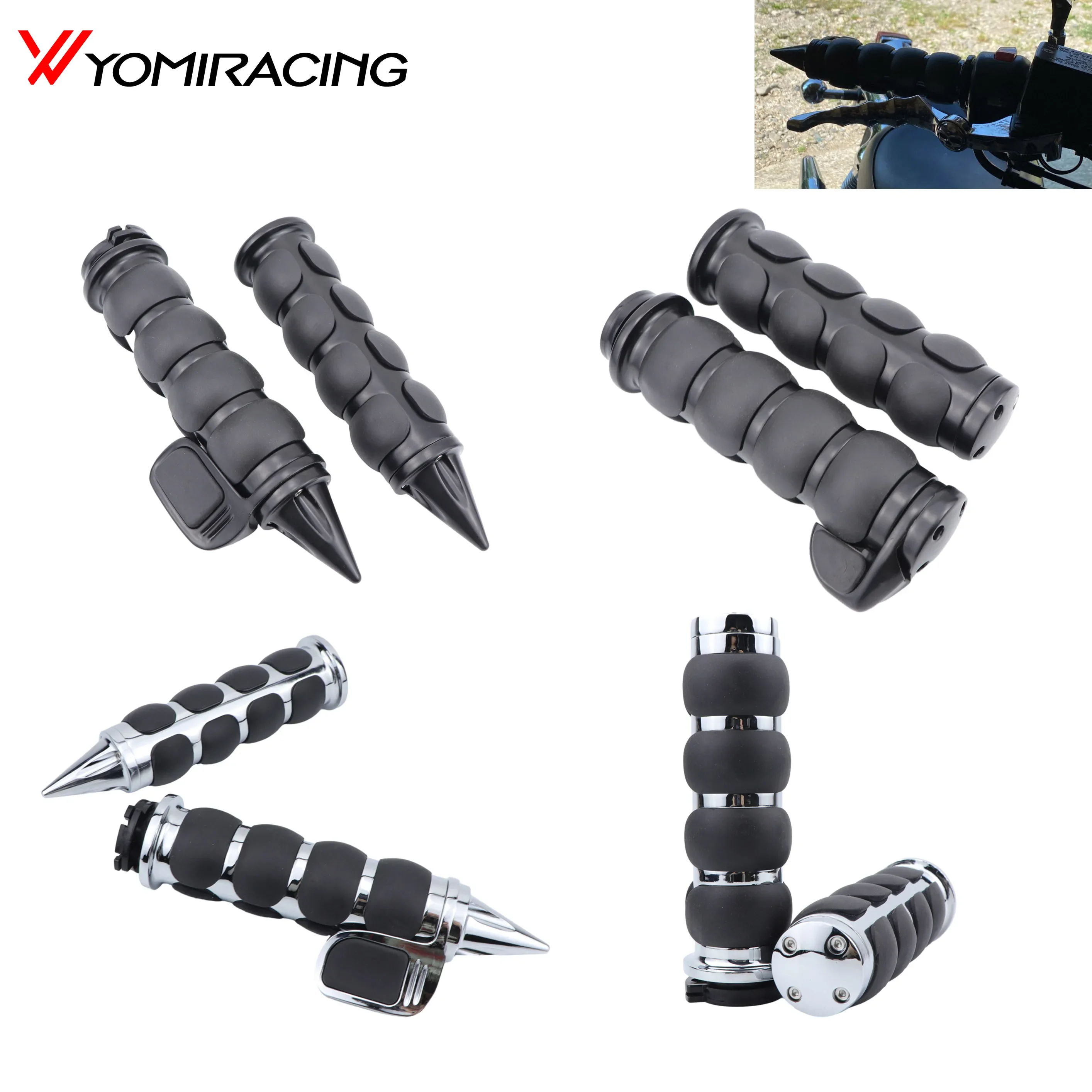 25mm 1 "kierownica motocykla uchwyt koniec uchwyty do kierownicy dla Harley Cruiser Chopper niestandardowe Suzuki Boulevard M109R Road Glide