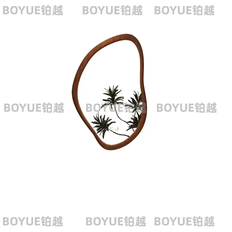 Medieval Mango Shaped Wall Mirror Full Length Decorative Hanging Mirror for Bedroom Dressing Room Home Interior Design Accent