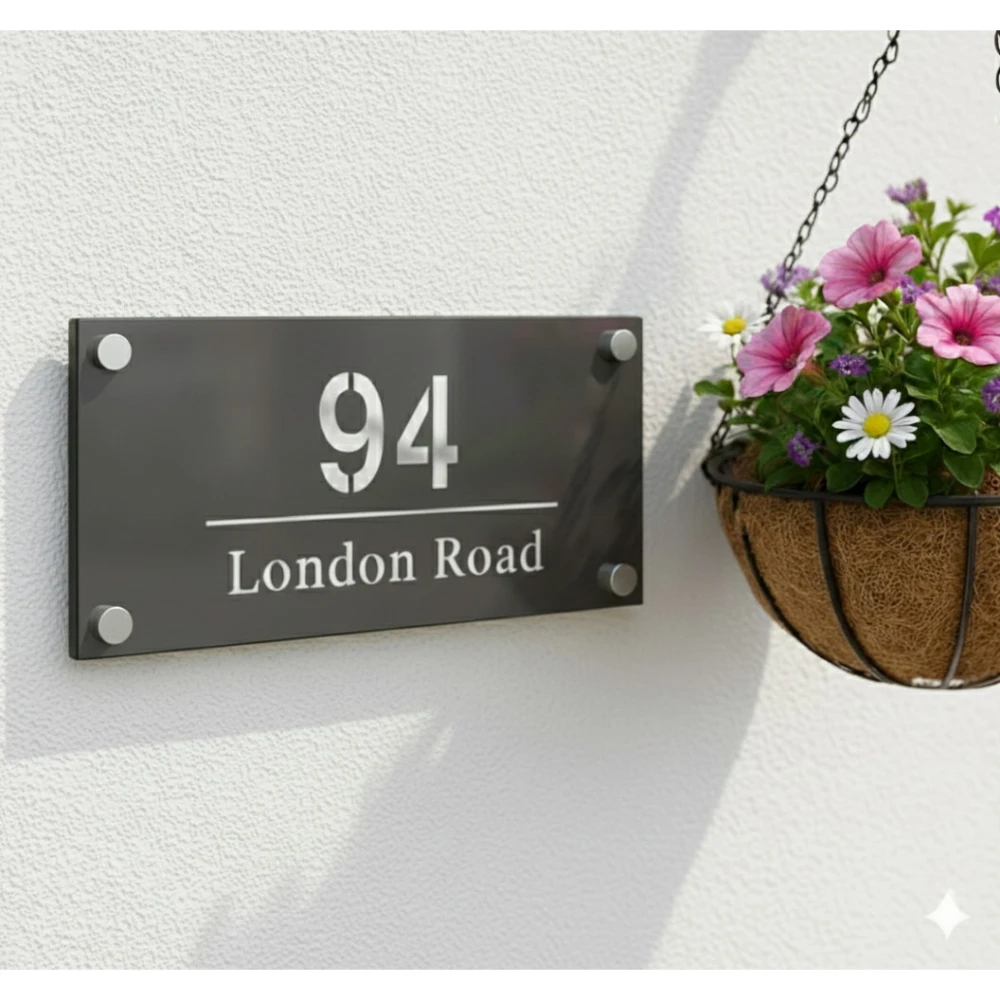 تخصيص منزل تسجيل رقم الباب الليزر عنوان شخصي جدار اللوحات أرقام ملصق فينيل علامات #1