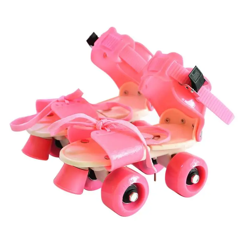 Roller Skates Double Row Beginners Skates For Girls Easy To Wear Inline Skates Children\'s Adjustable Roller Skates For Exercise