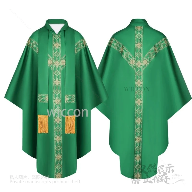 In Stock Catholic Priest Chasuble Church Mass Vestment Robe Chasuble Priest Vintage Baggy Robe Gown Cape Long Robe Men Women