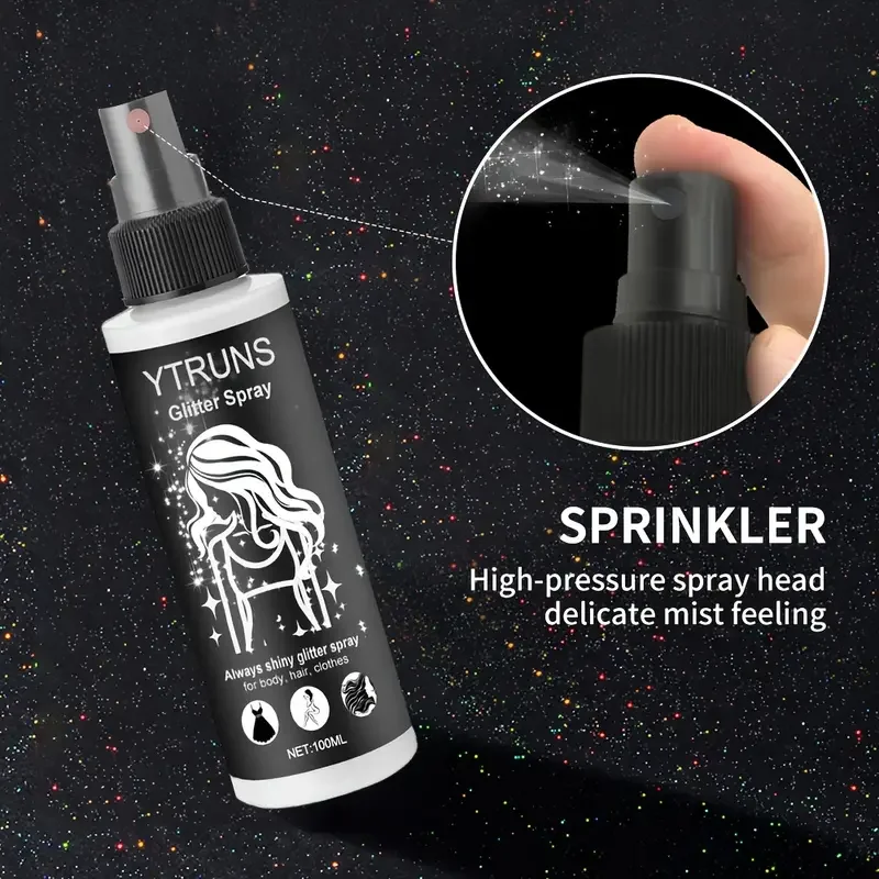 Spray glitter ad asciugatura rapida-Spray glitter ad alta lucentezza per labbra, occhi, trucco viso-Spray glitter per costumi da discoteca per feste di Halloween