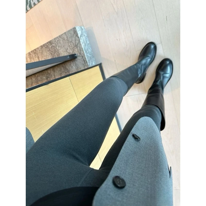 Luksusowe elastyczne spodnie do jogi dla kobiet na jesień i zimę, minimalistyczny styl, spodnie z dwustronnym wykończeniem z polaru, australijski polar.