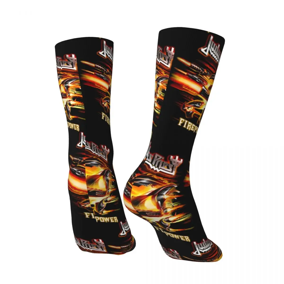 Funny Crazy Sock for Men Amazing Hip Hop Harajuku Judas Priest Happy Quality Pattern Printed Boys Crew compression Sock Novelty