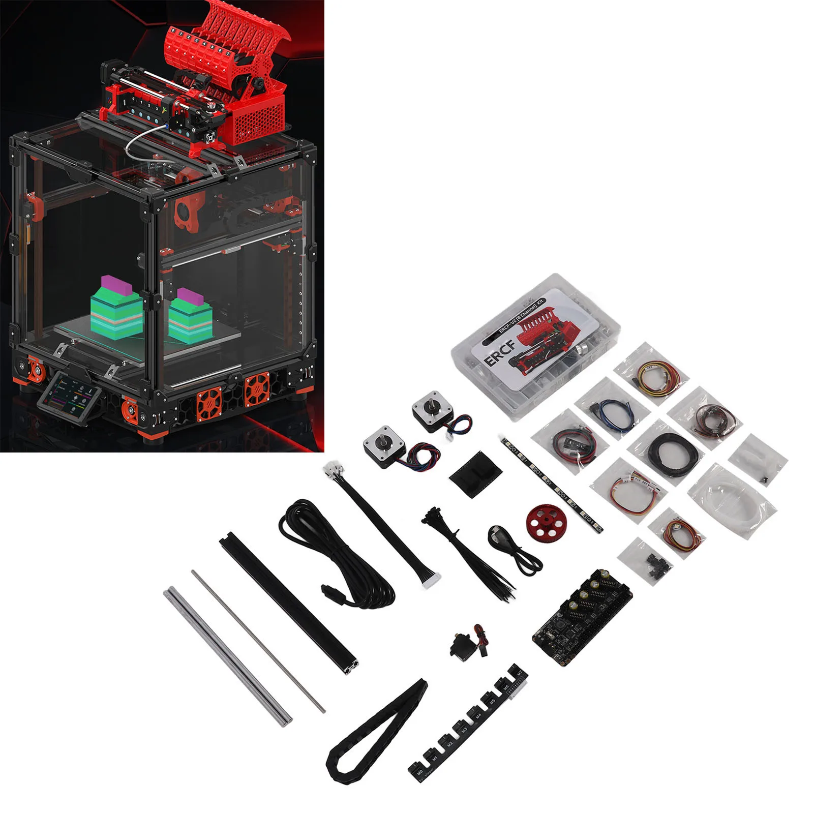 

8-цветный комплект ERCF ERCF ERCF, 8-цветная печать, кормушка для кроликов, моркови, комплект из нескольких материалов MMU для 3D-принтеров Klipper, комплект ERCF