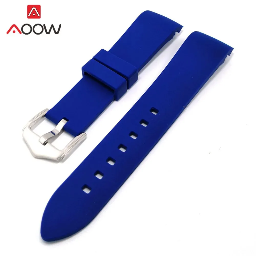 18mm 20mm 22mm 24mm Soft Silicone Strap Universal Elbow Arc Rubber Band Sport Waterproof Replacement Bracelet Watch Accessories