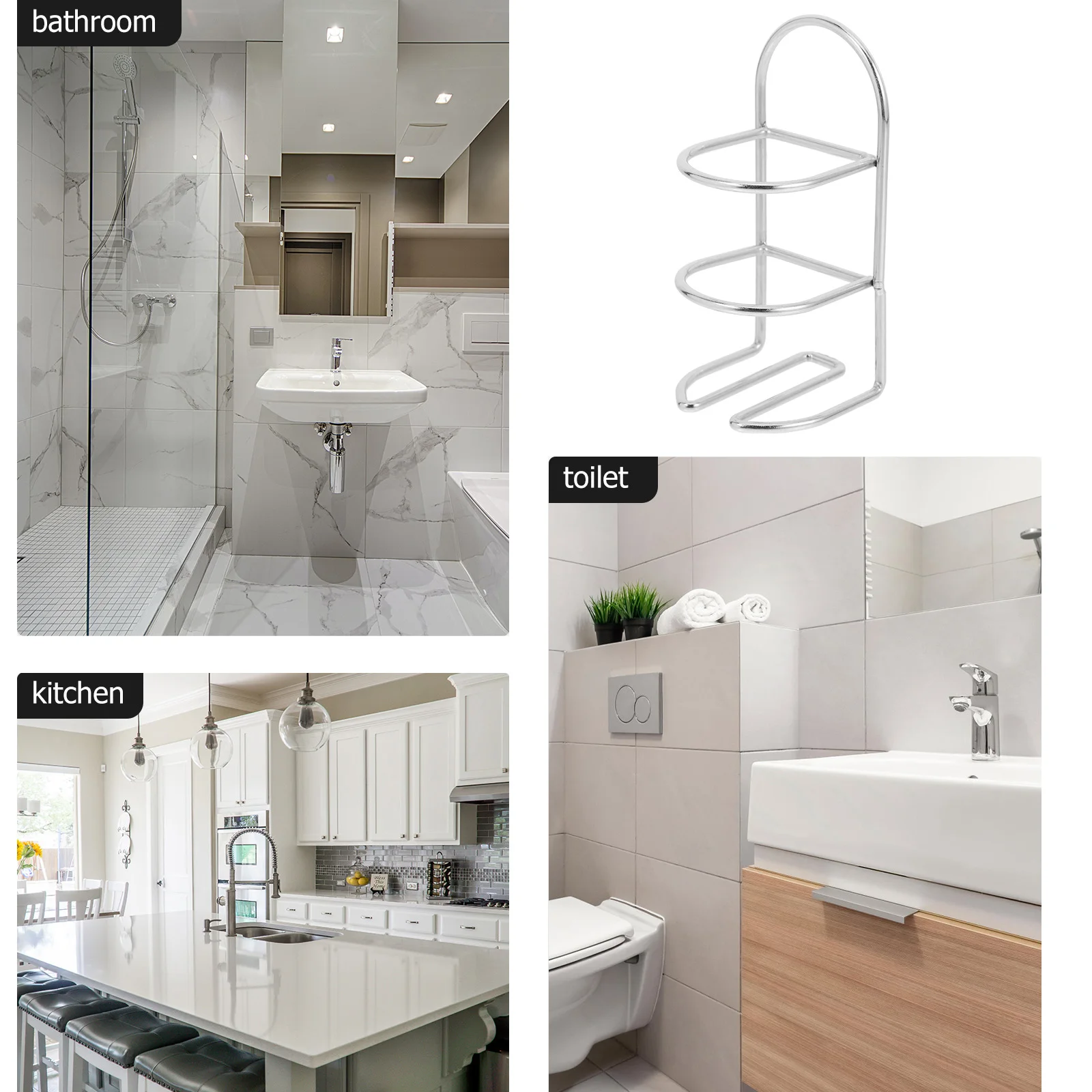 

Wall-Mounted Electric Holder Organizer Stainless Steel Storage Rack for Bathroom Space-Saving Easy Installation
