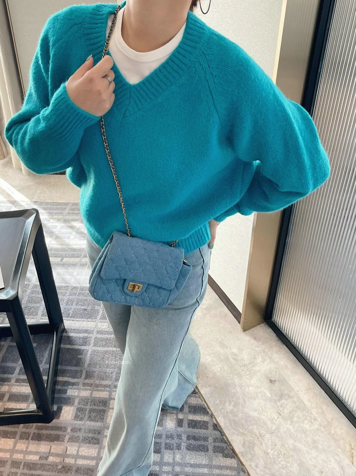 

JINGONI Casual V-Ne Long Sve Women's Knitwear Color Crew Ne Pullover Top Korean Sle Versatile Spring Faion