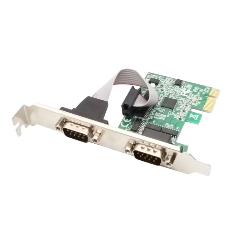 PCI-E to Dual Serial Combo Card RS232 PCI for EXPRESS PCIe Adapter Card Dual Way DB9pin 25Mbps AX99100 Chip Fast Stable