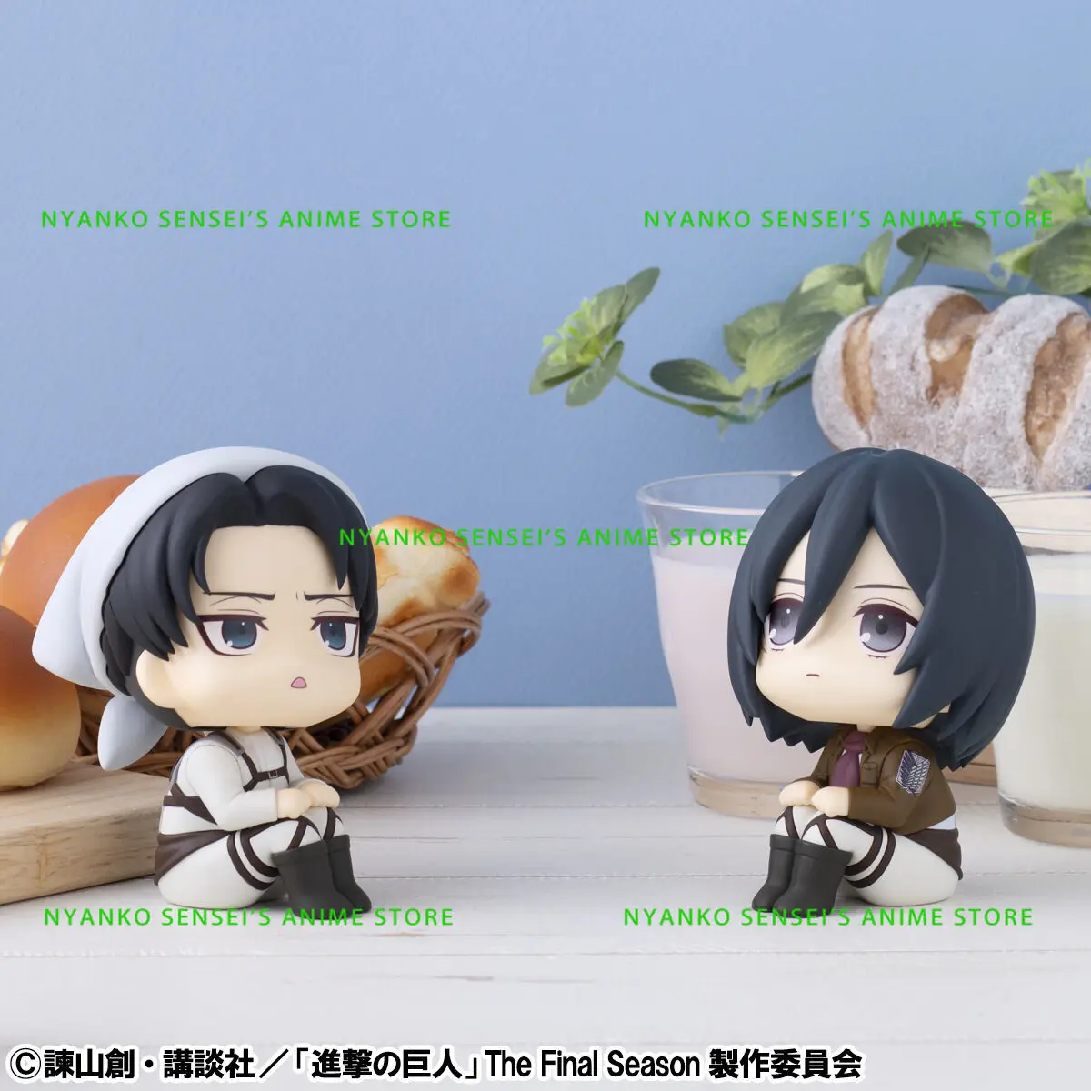 In Stock MegaHouse Look Up Attack on Titan Levi Cleaning Ver. Mikasa Ackerman Q Ver. Figure Anime Model Toy Doll Collectible
