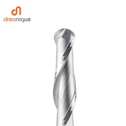 Dreanique 1pc Carbide Ball Nose End Milling Cutter 2 Flutes R0.5-R4.0 End Mill Router Bit for wood and aluminium W2B