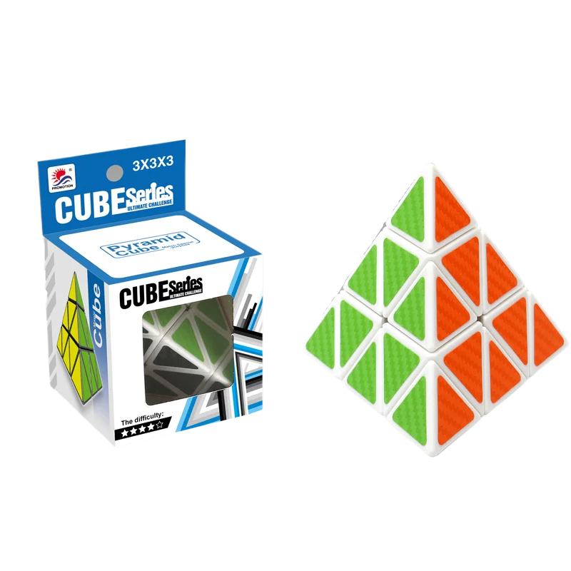 어린이 피라미드 큐브 3x3x3 매직 트라이앵글 스피드 Pyraminx 큐브 부드러운 두뇌 티저 장난감 퍼즐 게임 STEM 교육 장난감