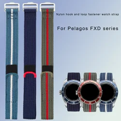 Nylon canvas watchstrap 22mm Lightweight hook and loop fasteners blue gray army green red watchband For Tudor pelagos FXD series