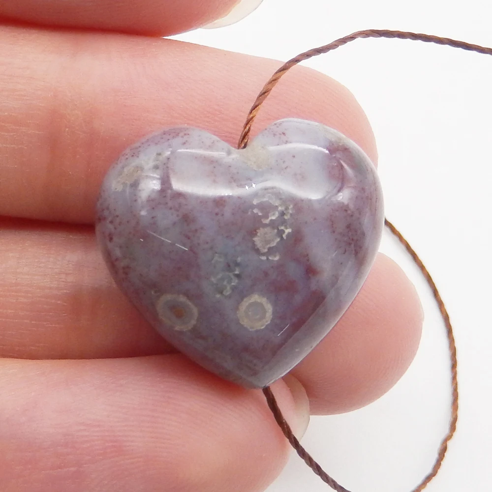 

Natural Ocean Jasper Hand Carved Heart Shape Pendant Bead,Semiprecious Fashion Jewelry Necklace Accessories