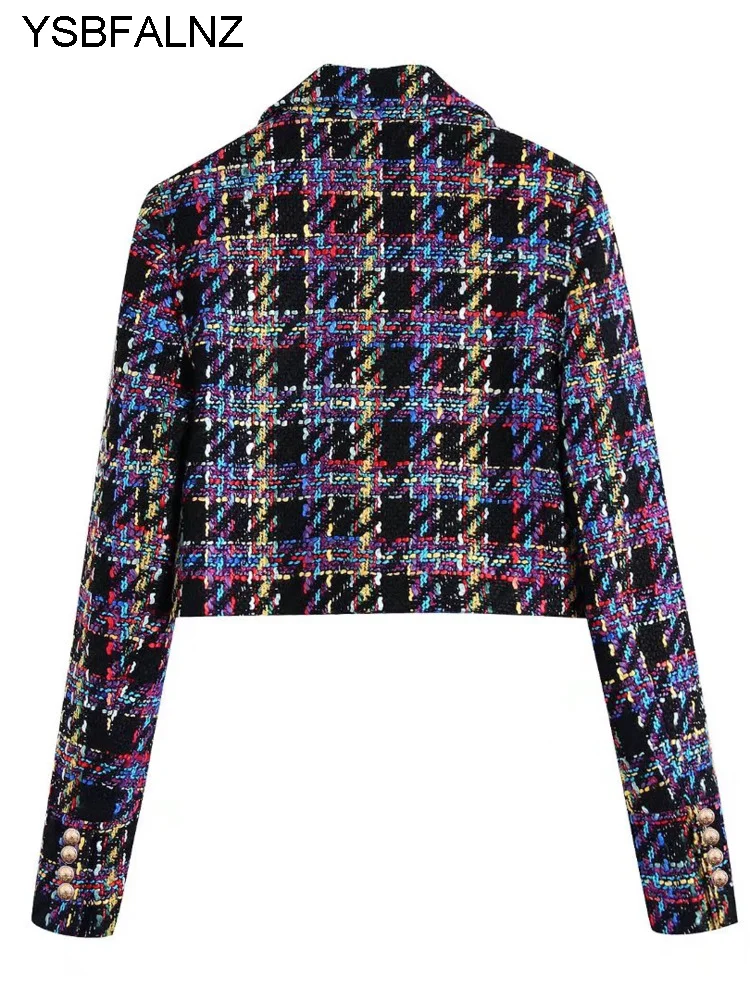 2024 Tweed Blazers Suit Outerwear Spring Coats Long Sleeve Tops Fashion Jackets Tailored Women Coat Multicolor Cropped Clothing