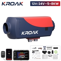 KROAK 5-8KW Diesel Heater 12V 24V Air Heater Fan with Remote Control and Bluetooth Smart APP 10L Fuel Tank Car Parking Heater