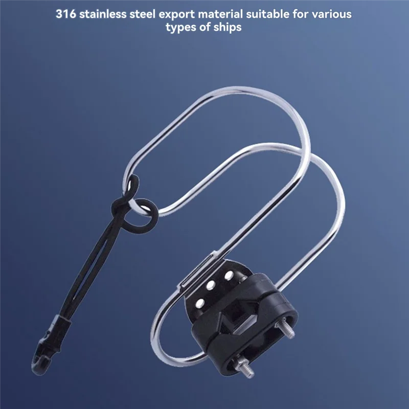 

AZ-Boat Accessories 2PCS Marine Stainless Steel Horseshoe Buoys Ring Bracket Adjustable Buoys Ring Holder