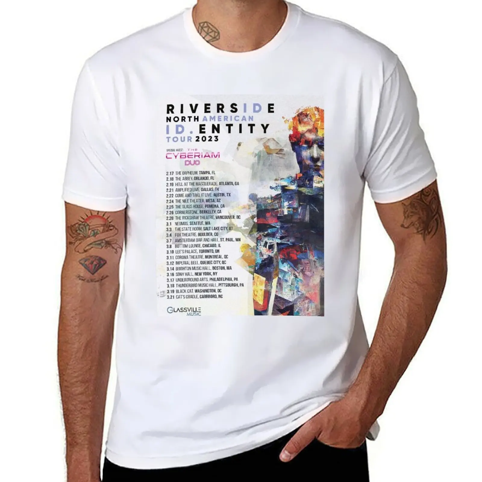 

RIVERSIDE - NORTH AMERICAN ID.ENTITY TOUR 2023 T-Shirt man t shirts cotton t shirt for man T-Shirt