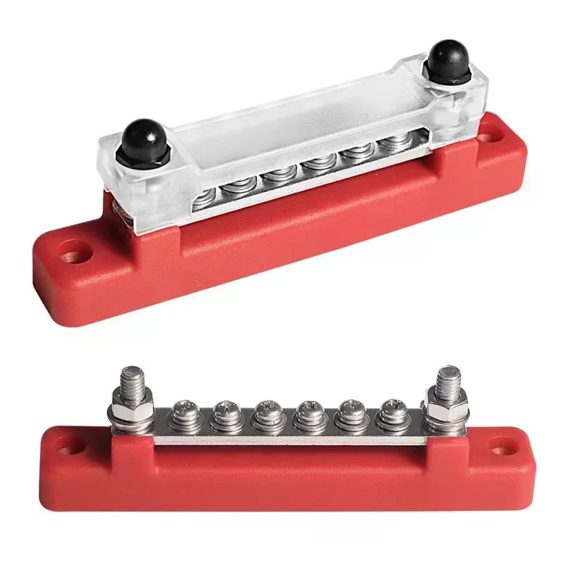 1/2Pcs Bus Bar Battery Power Distribution Block 12V M6 Stud Positive Negative Bus Bar For Truck Boat Car Camper