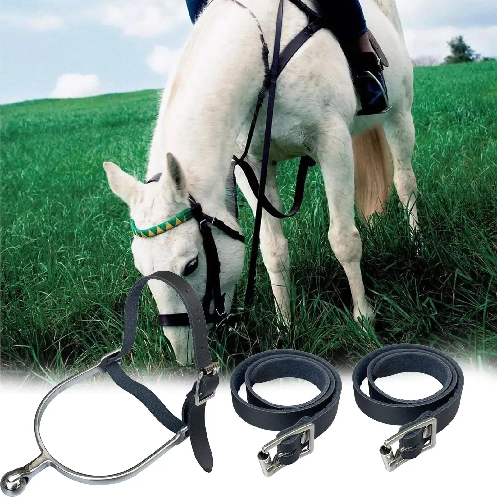 2Pcs Spur Straps Men Premium Adjustable Western British Style Boot Straps Accessories for Horse Riding Outdoor Sports Equestrian
