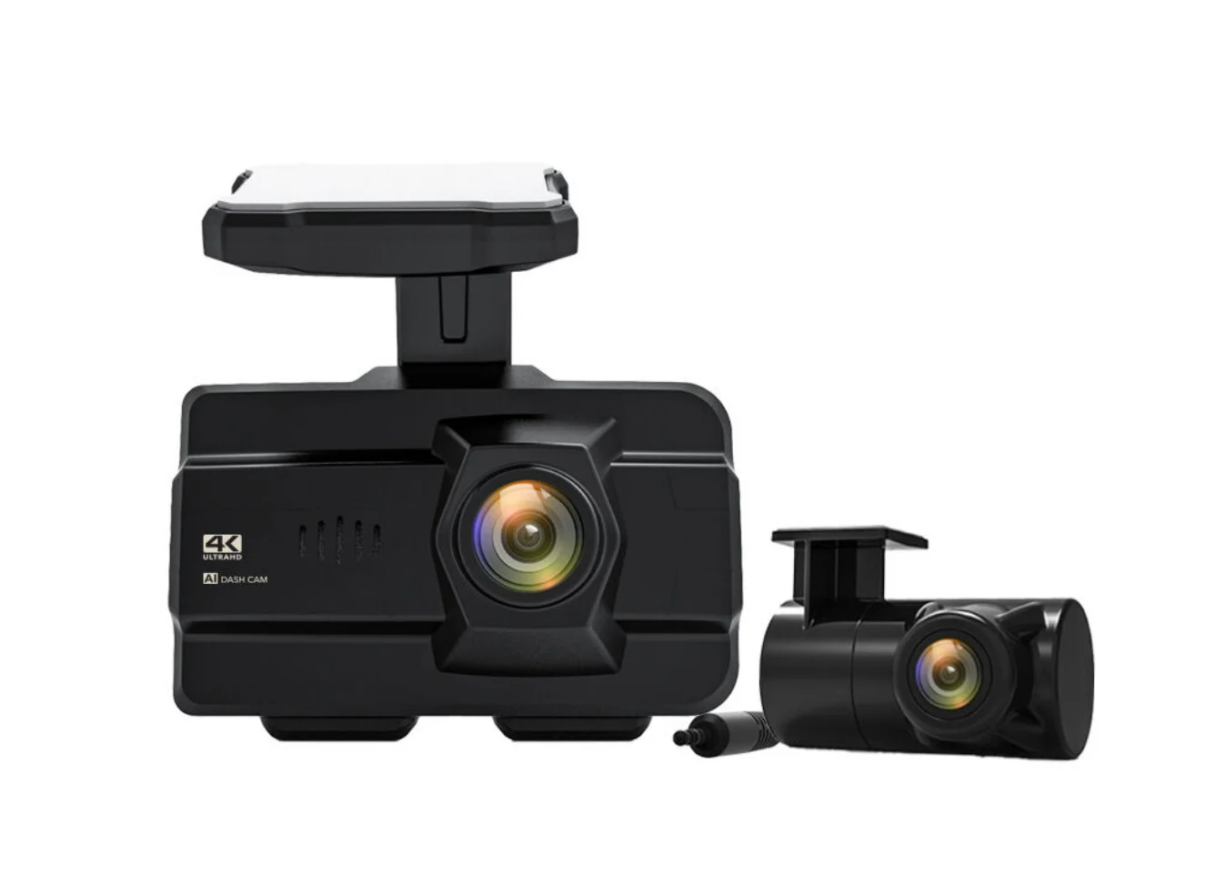 Dual Lens AI ADAS 4K Dashcam With Wide Angle HD 1080P Rear Camera GPS DVR For Cars Taxis Vehicles