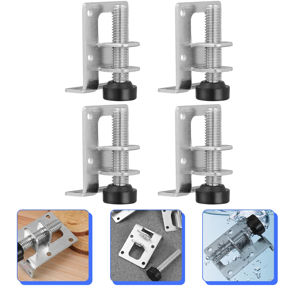 

4 Pcs Adjust The Foot Pad Cabinet Levelers Adjustable Feet Legs Furniture Screw on Chair Outdoor Leveling Bookshelf Worktop