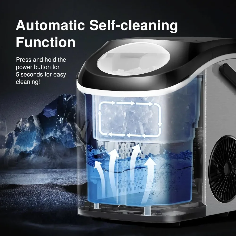 Nugget Countertop Ice Maker, Sonic Ice Maker, Dente-Friendly gelo mastigável, função de auto-limpeza, 33 Lbs/Day