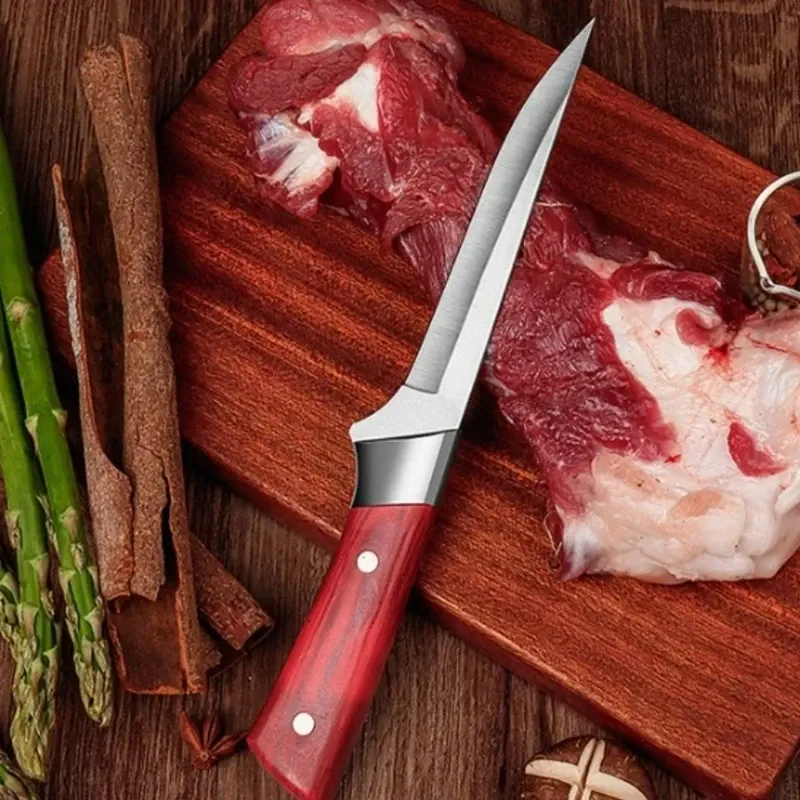  Kitchen Boning Knife Stainless Steel Meat Cleaver Fruit Paring Knife ABS Handle Pork Beef Sheep Fish Cutting Knives with Cover 