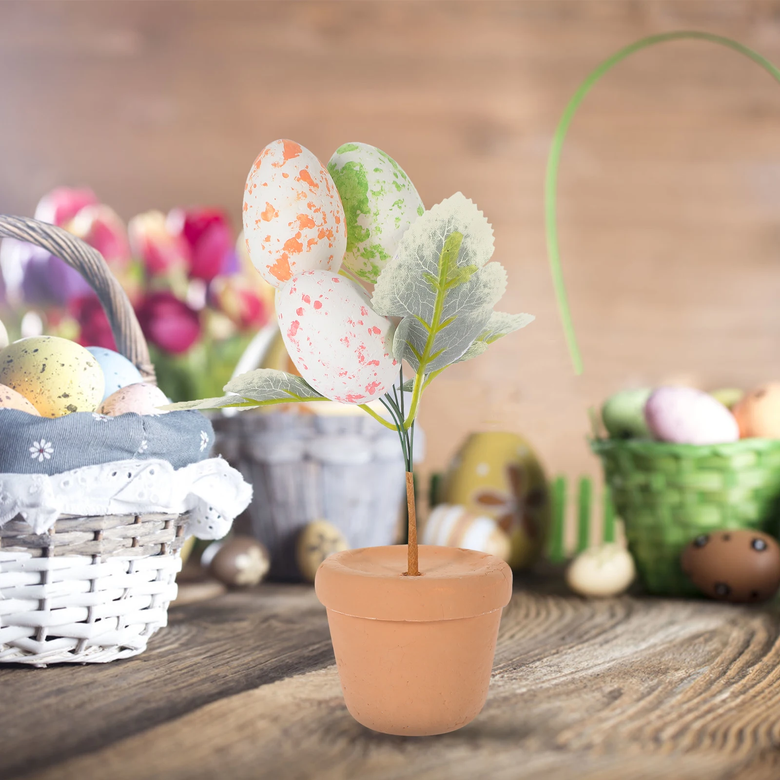 

Easter Egg Bonsai Table Decor Simulation Plant Centerpiece for Living Room Bedroom Desk Holiday Party Decoration Supply