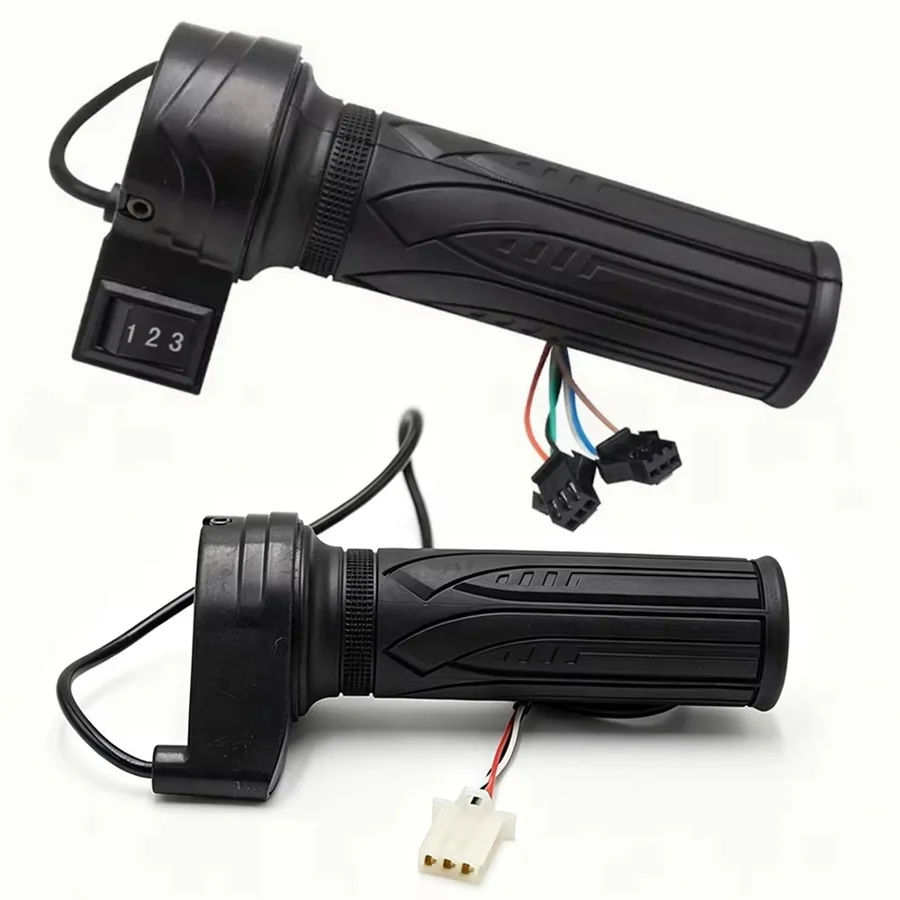 3 Speed Motorcycle Electric Bike Scooter Speed Control Throttle Twist Grip Handlebar Accelerator for E-Bike Replacement