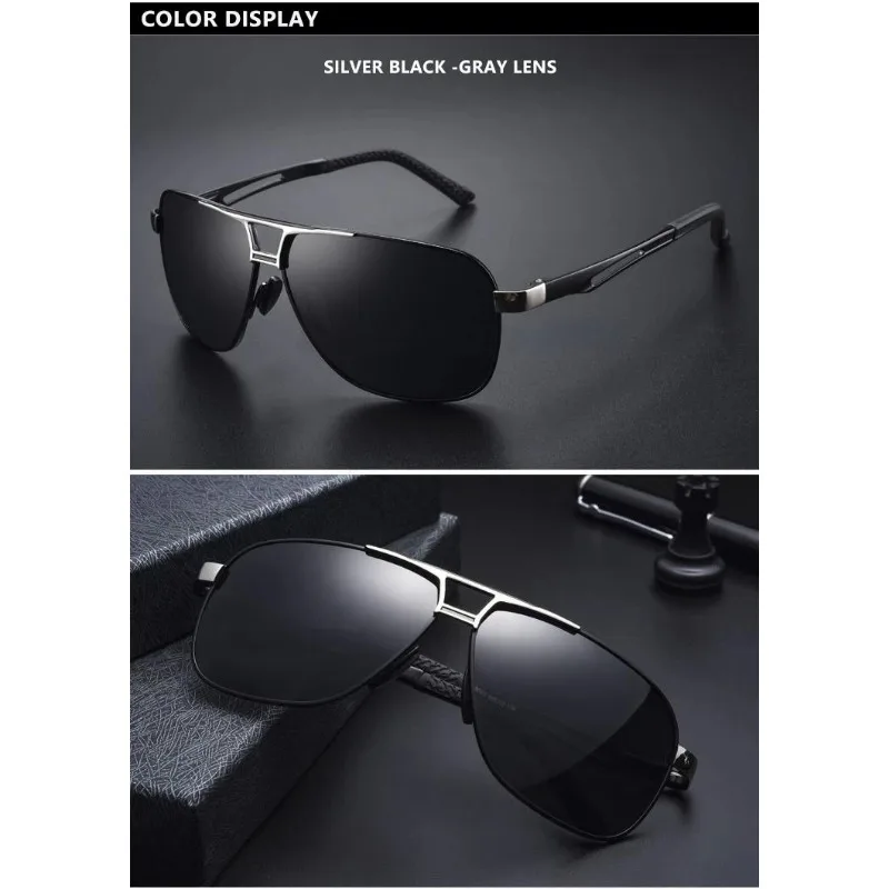 Top Aluminum Magnesium Square Polarized  Photochromic Sunglasses Men Sun Glasses Military Safety Driving Oculos De Sol Masculino