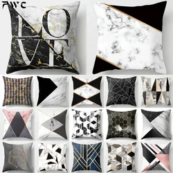 Gold Geometric Marble Sofa Decorative Cushion Cover Pillow Pillowcase Polyester 45*45 Throw Pillow Home Decor Pillowcover