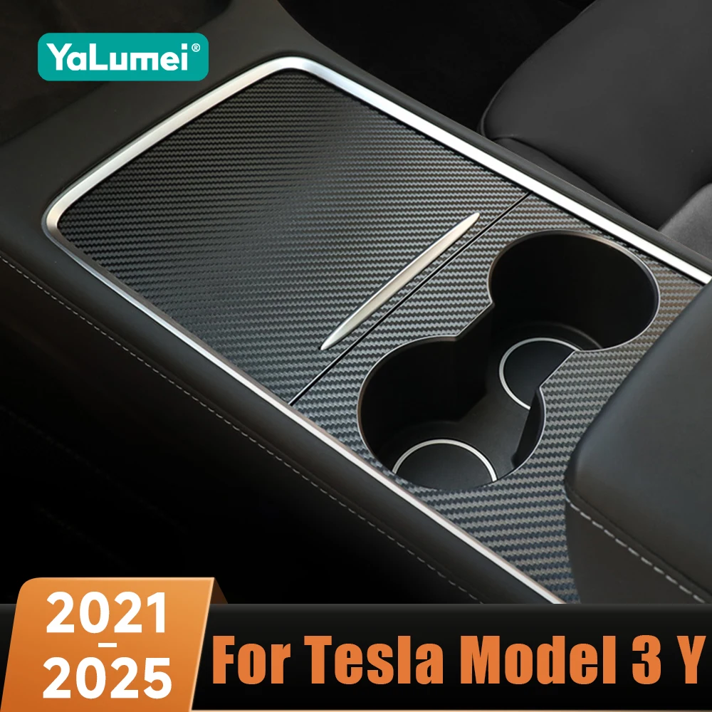 Edelstahl Auto Armaturenbrett Zentrale Bedienfeld Trim Rahmen Aufkleber Zubehör Für Tesla Modell 3 Y 2021 2022 2023 2024 2025