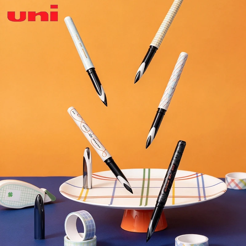 Uni Ball AIR 188C Calligraphy Practice Pen 0.3-0.5mm Flex Resin Tip Long Writing Smooth Strokes Japanese Black Tech Stationery