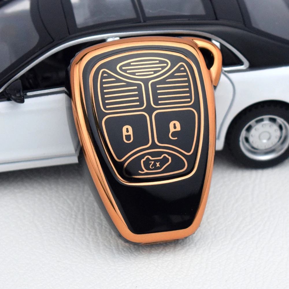 3 Buttons TPU Flip Car Remote Key Shell Fob for Chrysler for Jeep for Dodge Ram 1500 Caliber Nitro Ram 2500 Ram 3500 Keychain