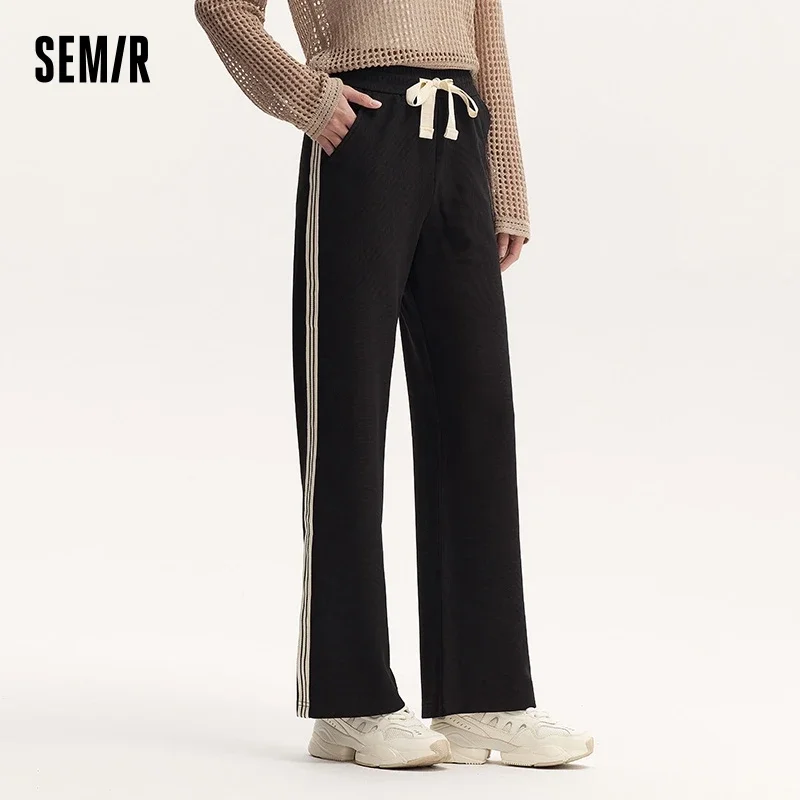 Semir Casual Pants Women Color-Blocked Straight Pants Leg-Lengthening And Simple Trendy Summer Textured Long Pants