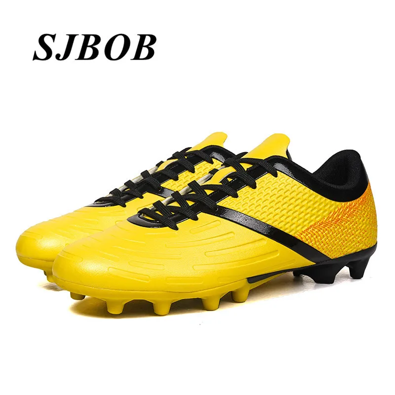 

New Yellow Men's Soccer Shoes Low Cut Long Spike Football Shoes Men Outdoor Non-Slip Youth Futsal Soccer Shoes Zapatos De Futbol