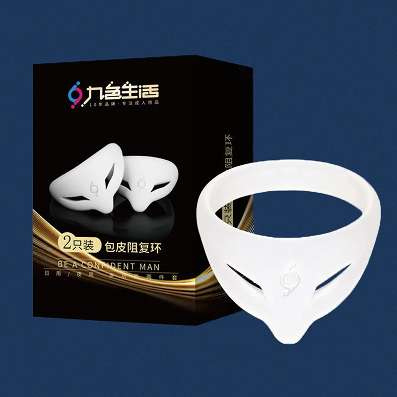 2PCS S/L Foreskin Corrector Penis Rings Cock Ring Male Glans Expose Delay Ejaculation Cockrings Sex Toys For Men Adults Toys