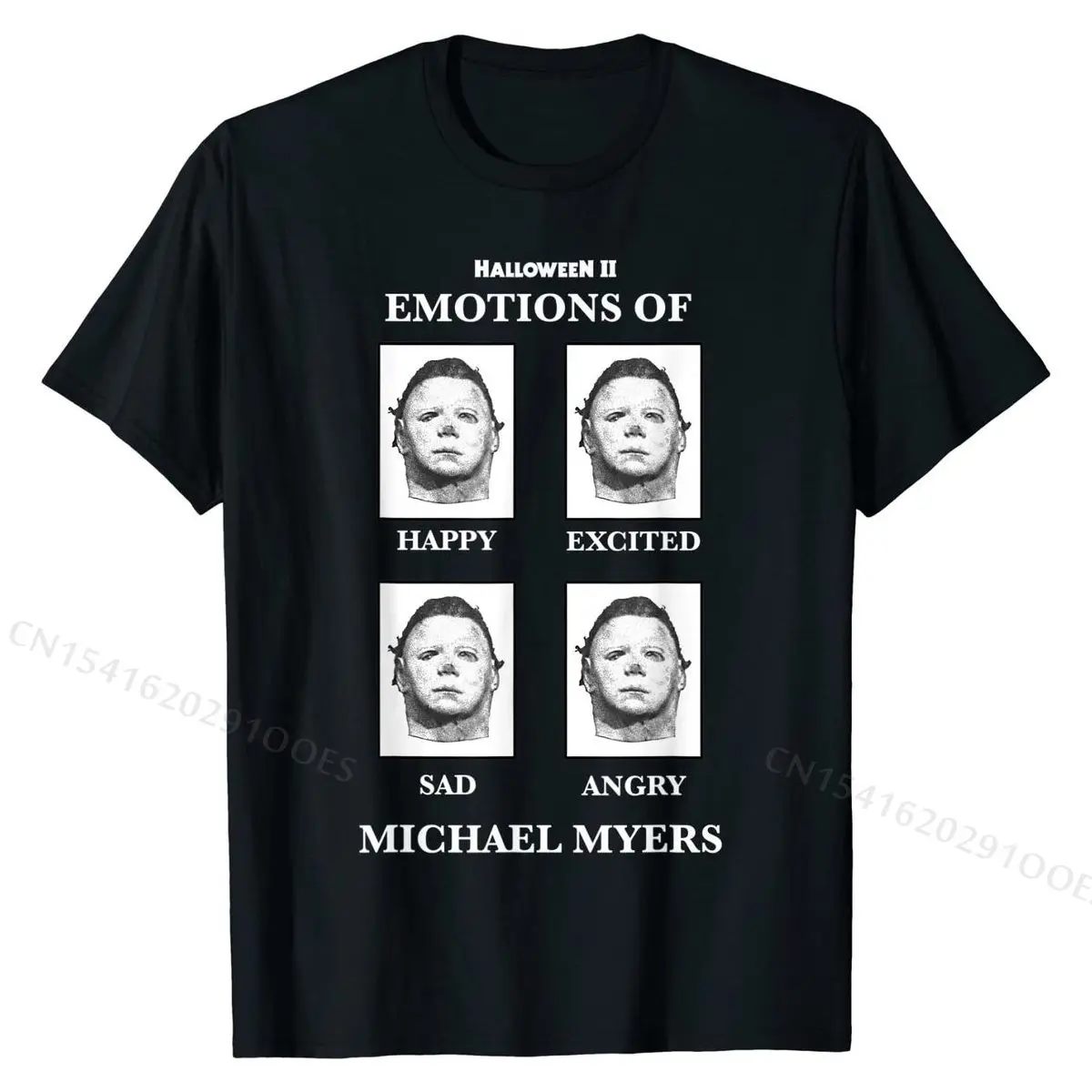 Halloween 2 Emotions Of Michael Myers T-Shirt Street Cotton Men\'s T Shirt Casual Wholesale T Shirt