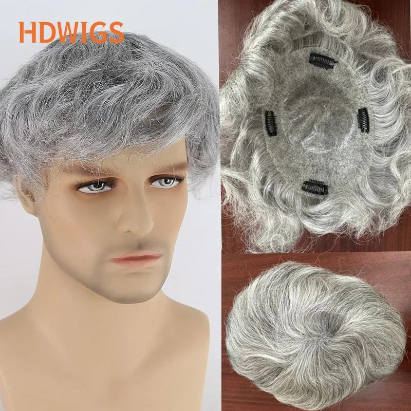 

Men's Capillary Prothesis Full PU 0.12-0.14cm Man Toupee Human Hair Knots Injection Indian Human Hair Wigs Natural Hairline 130%