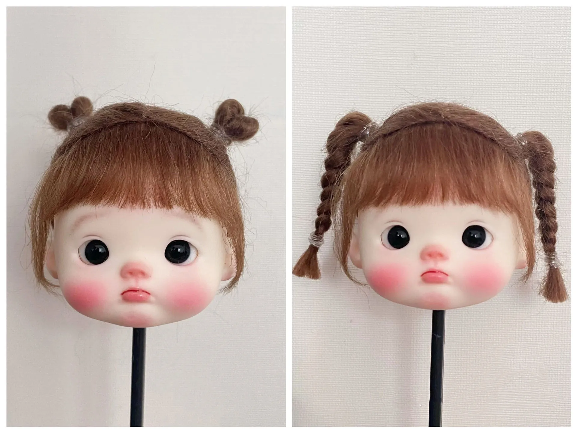 Hair for doll BJD accessories 1/8 BJD doll bang hair, lovely ob11 braided mohair wig free shipping