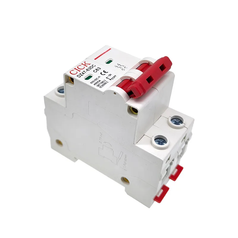 DC500V DC1000V DZ47 2P Solar Mini Circuit Breaker Overload Protection Switch 10A 16A 20A 25A 32A 40A 63A DC MCB For PV System