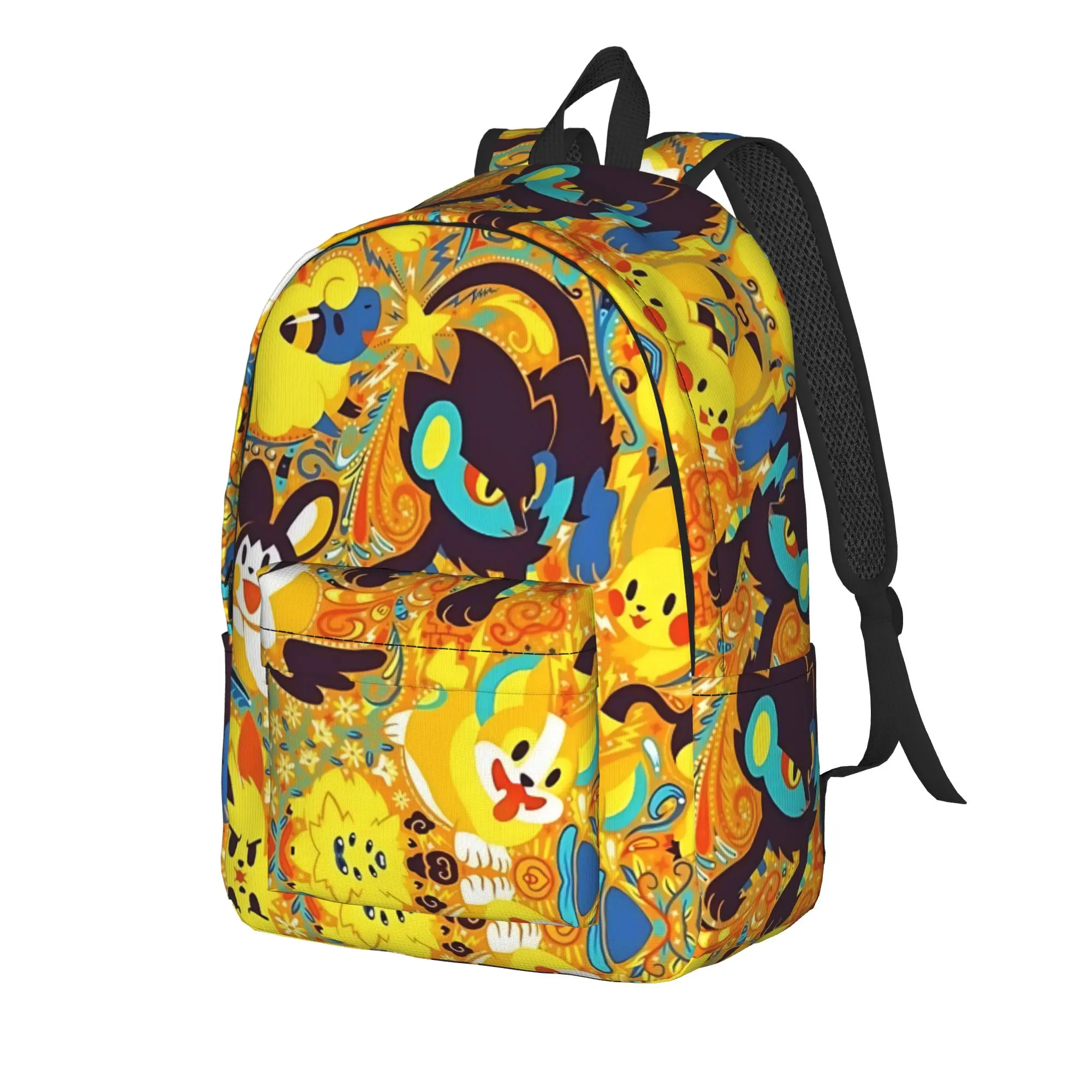 Fashion Cartoon Pokemon Theme Backpack  Mochilas Cool Hiking Sturdy Shoulder Rucksack