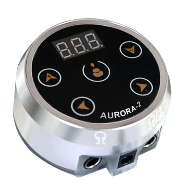 AT05-4X Tattoo Power Supply Aurora-2 Power Supply Colorful Voltage With Adapter Silver,EU Plug