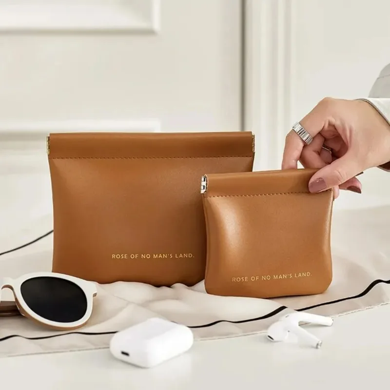 

Travel Companion Portable Exquisite Makeup, Leather Bag, Small Pocket, Data Cable, Earphone Charger, Storage Bag